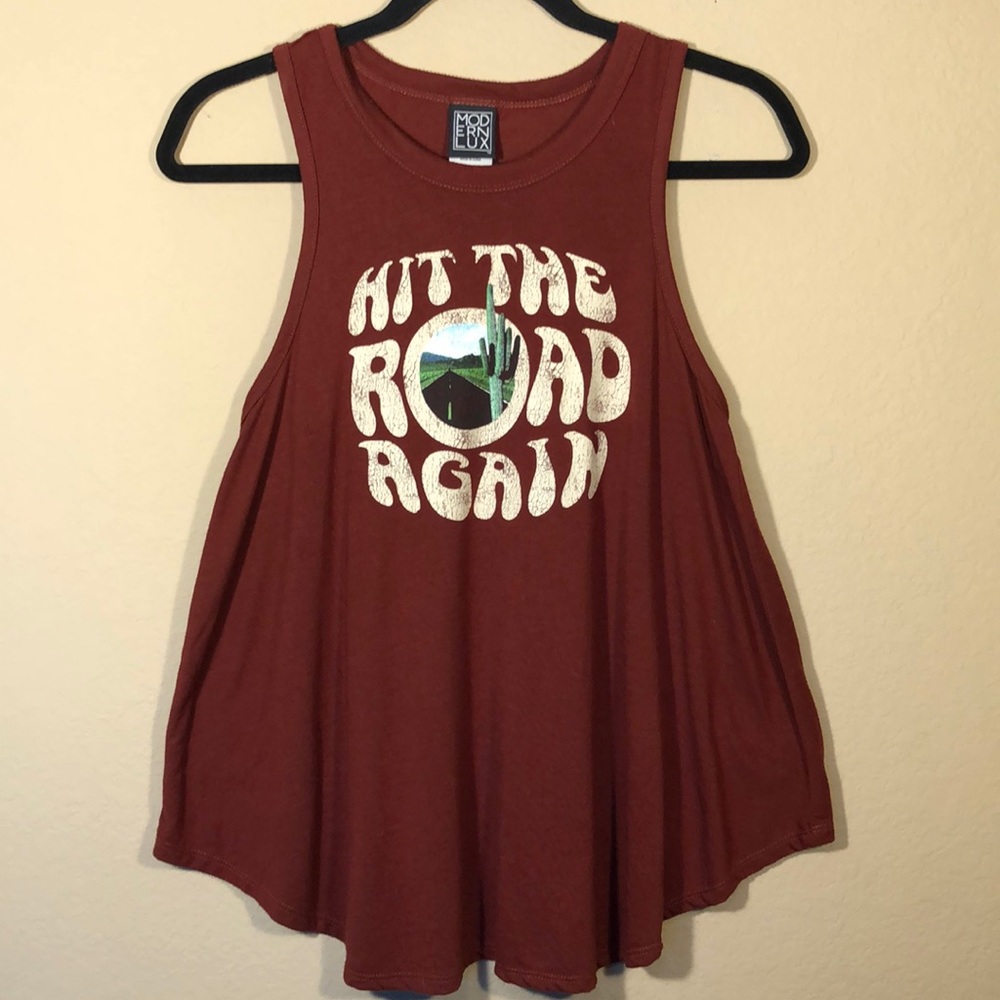 Modern Lux ‘Hit The Road Again’ Flare Tank Top